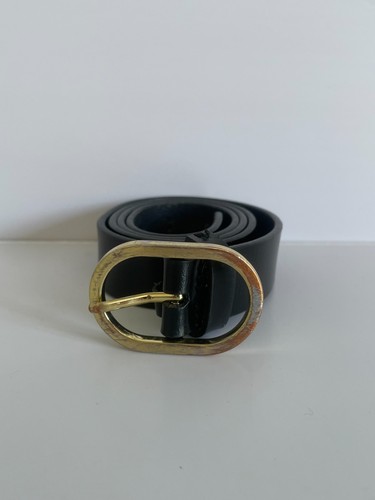 Black leather belt s - m&s,