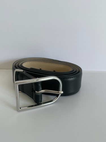 Black leather belt s - black,
