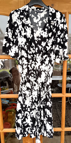 Women black white dress - black, &