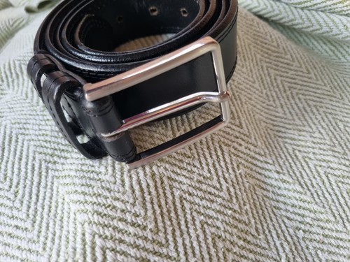 Black leather belt 107 - m,